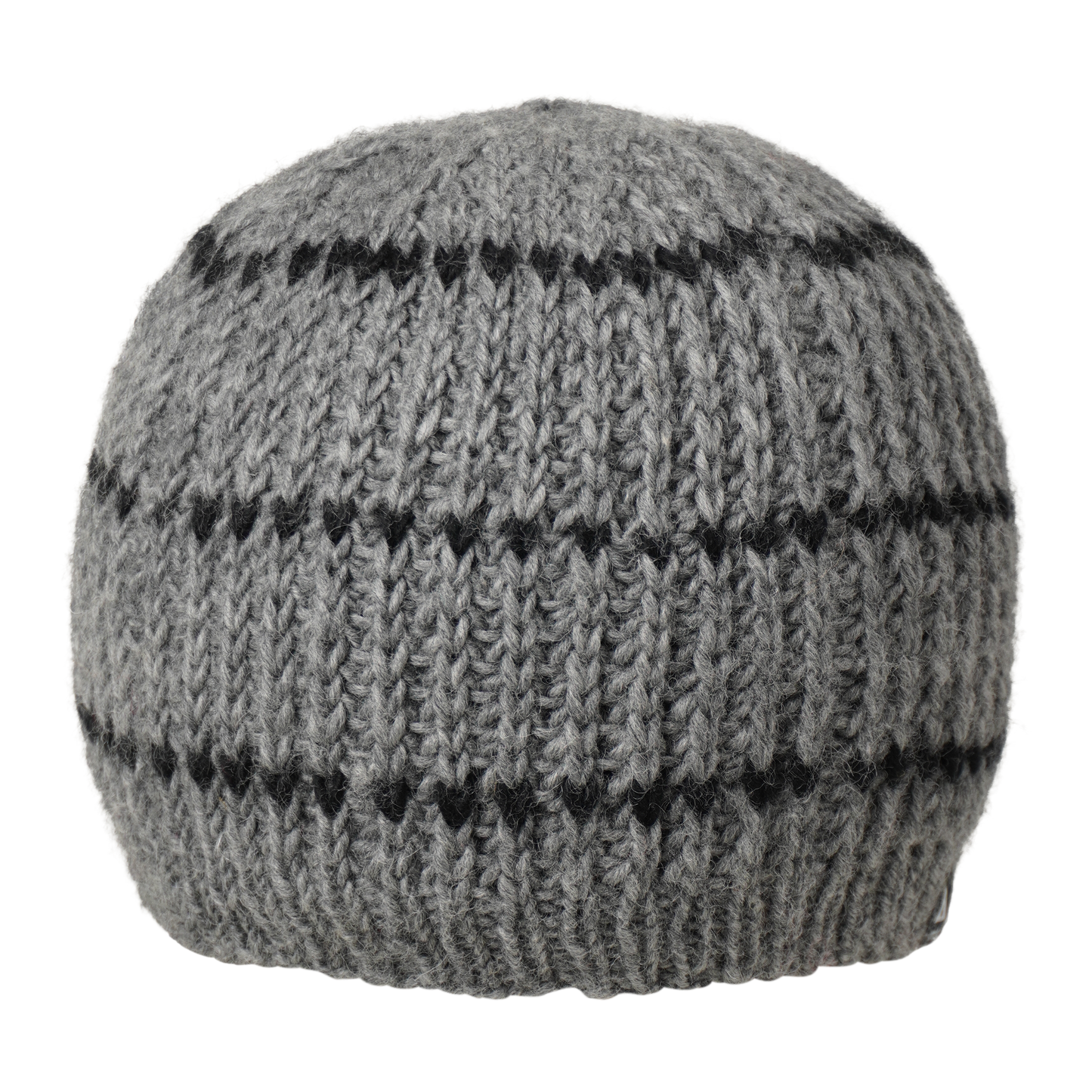 Ambler Deven handknit men's toque in heather grey with ribbed pattern and fleece headband lining.
