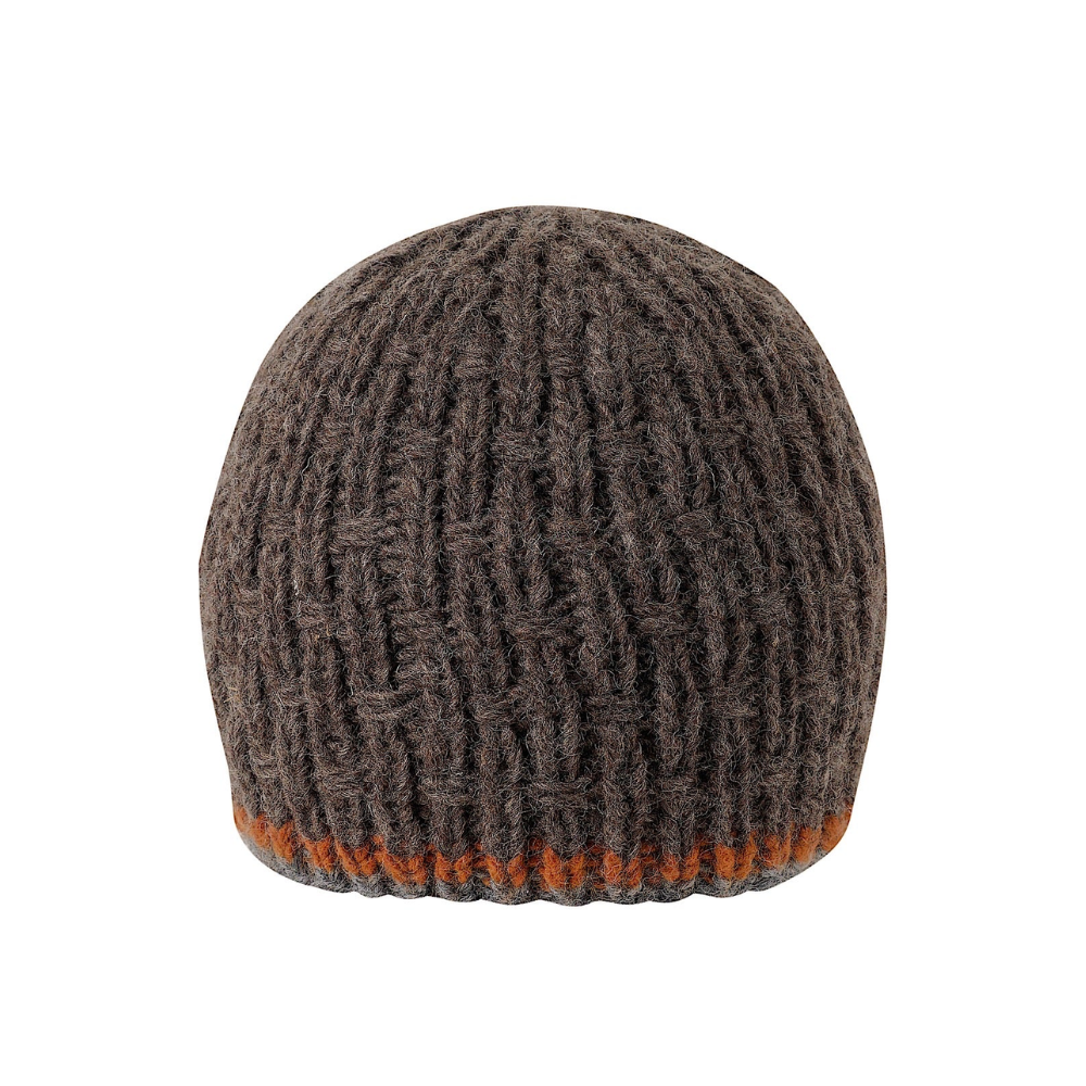 Ambler Andrew handknit men&#39;s toque in heather brown. 