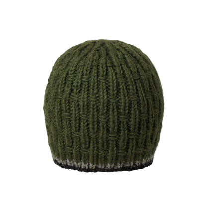 Ambler Andrew handknit men's toque in olive. 