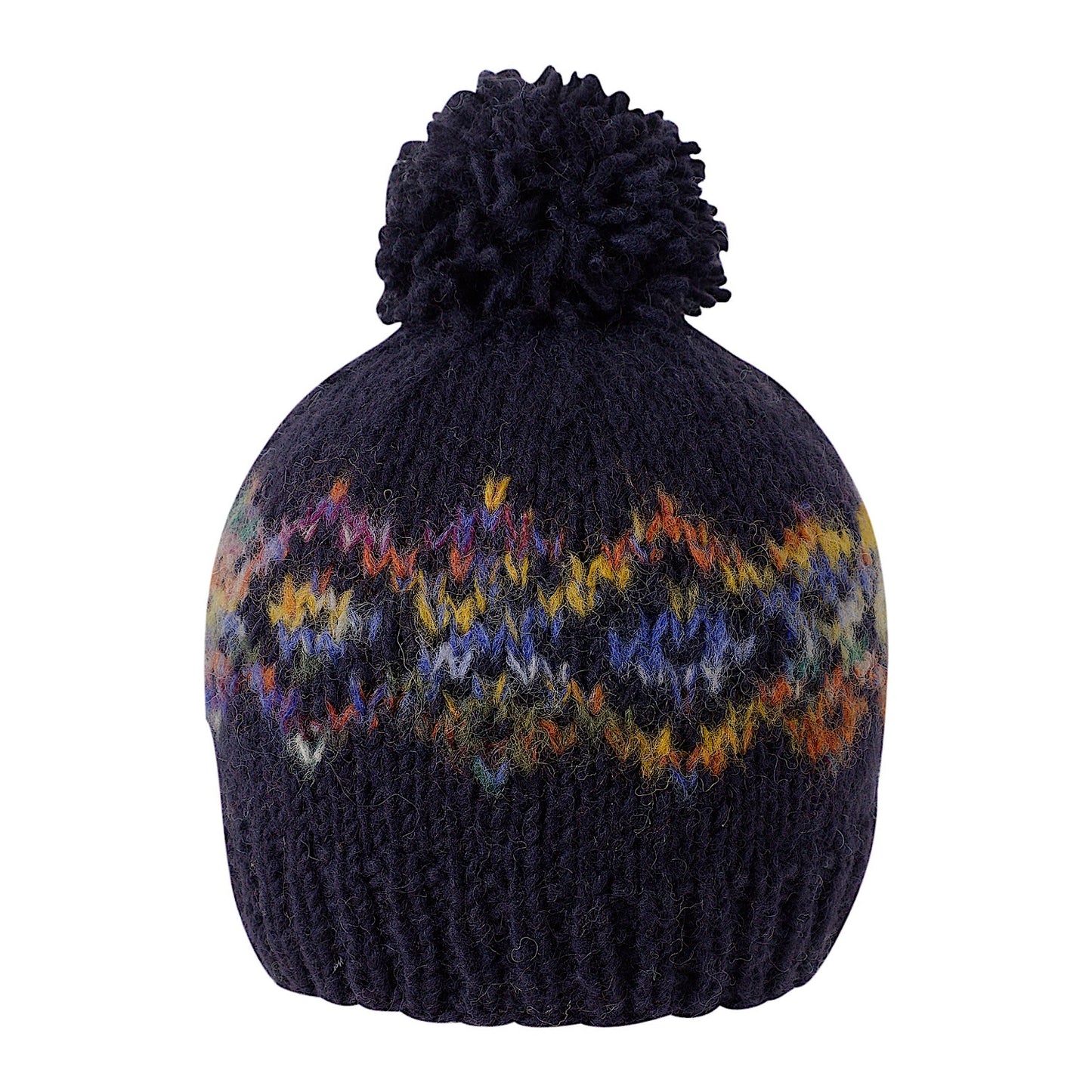 Ambler Anne handknit women's toque in midnight with jacquard design and ribbed cuff. 