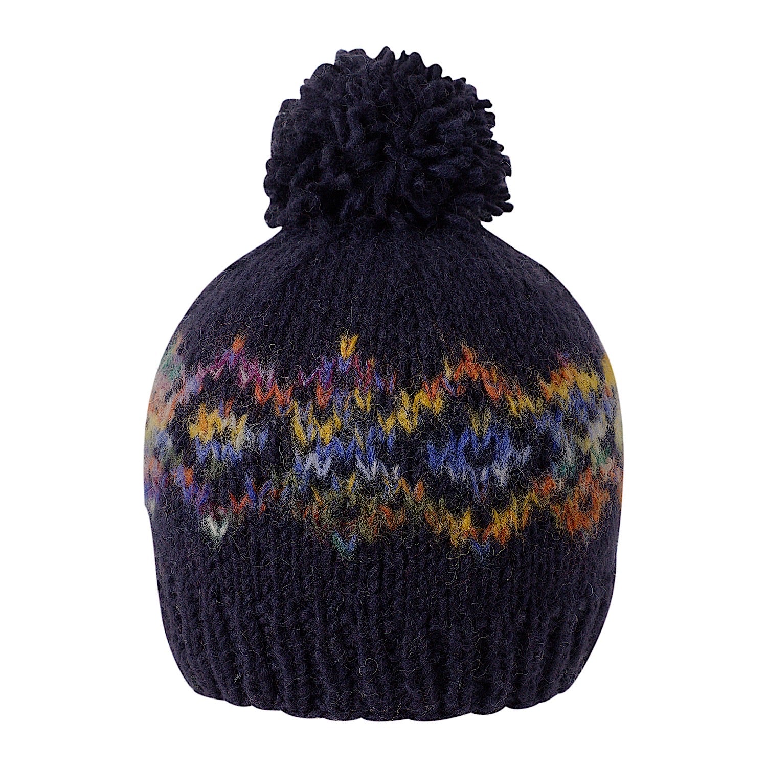 Ambler Anne handknit women's toque in midnight with jacquard design and ribbed cuff. 