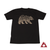 Black unisex t-shirt with bear and mountain graphic. 