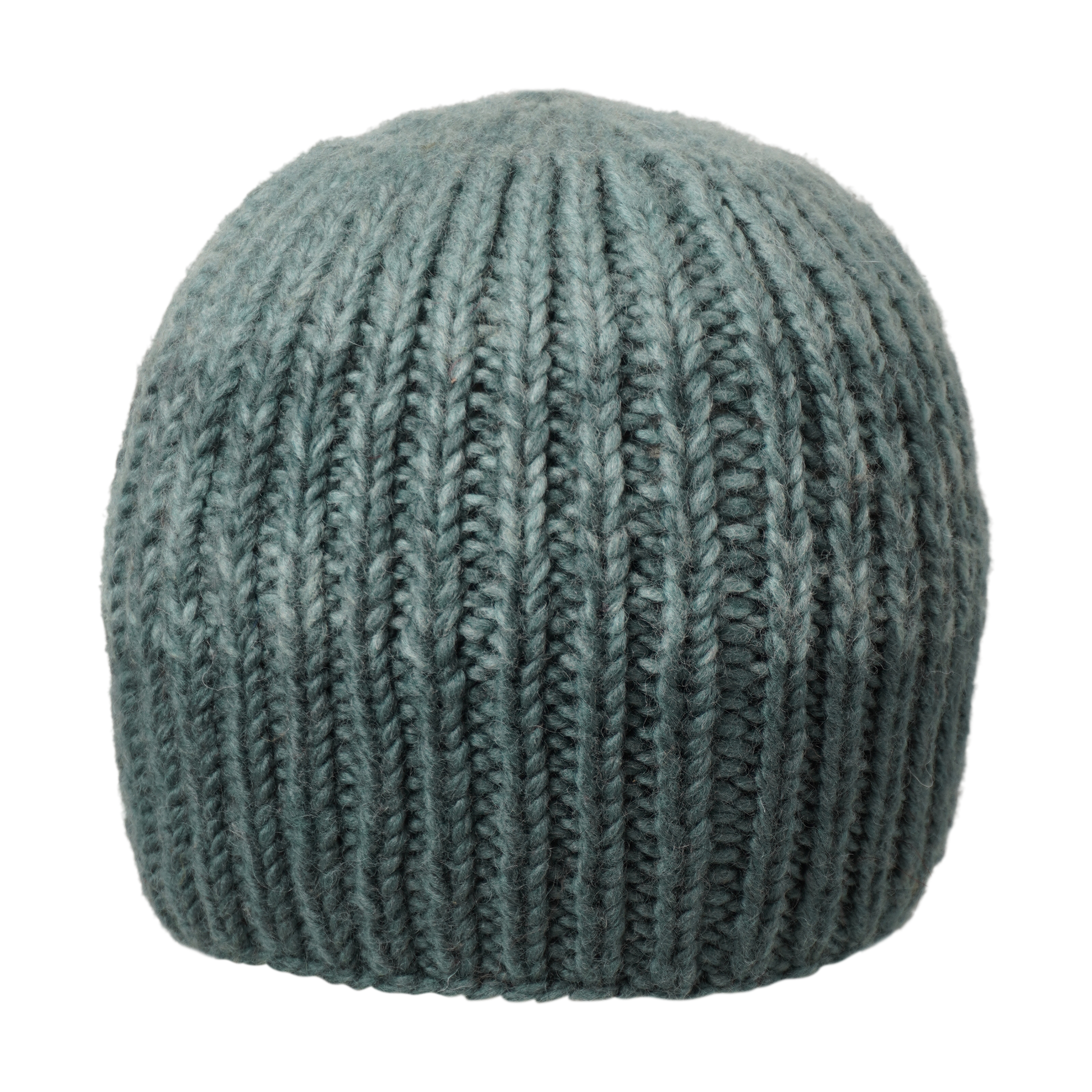 Ambler Cypress handknit men's toque in blue spruce with tri-colour ribbed pattern. 