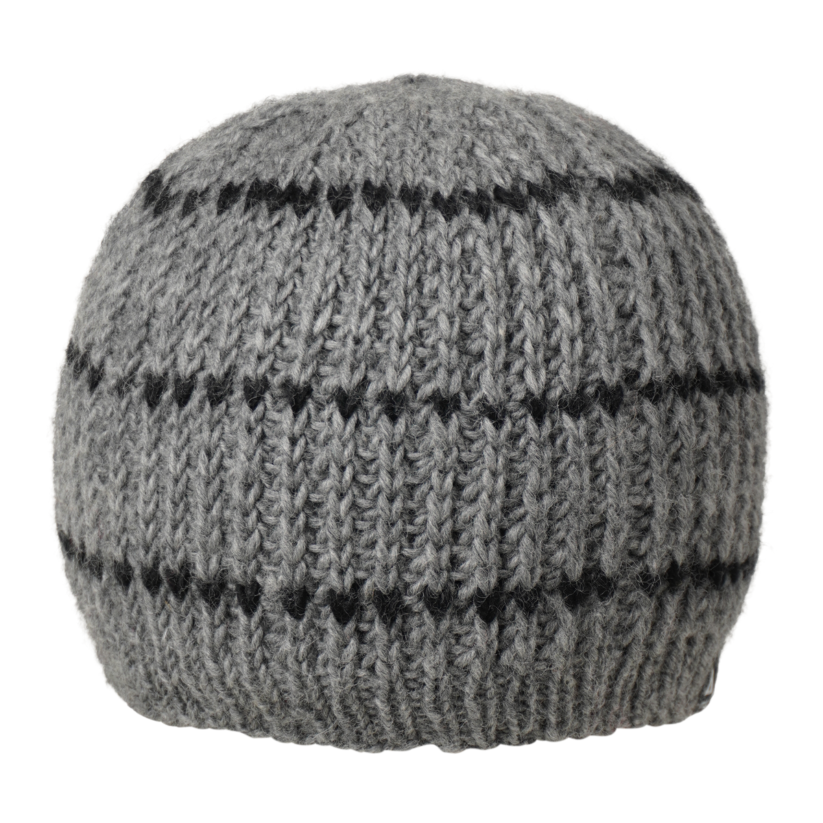 Ambler Deven handknit men&#39;s toque in heather grey with ribbed pattern and fleece headband lining. 