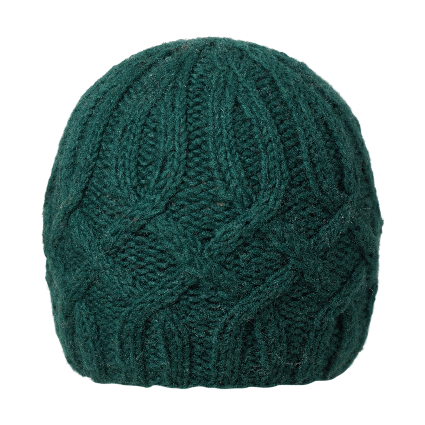 Ambler Kari handknit women's toque in forest with cable knit design and ribbed cuff. 