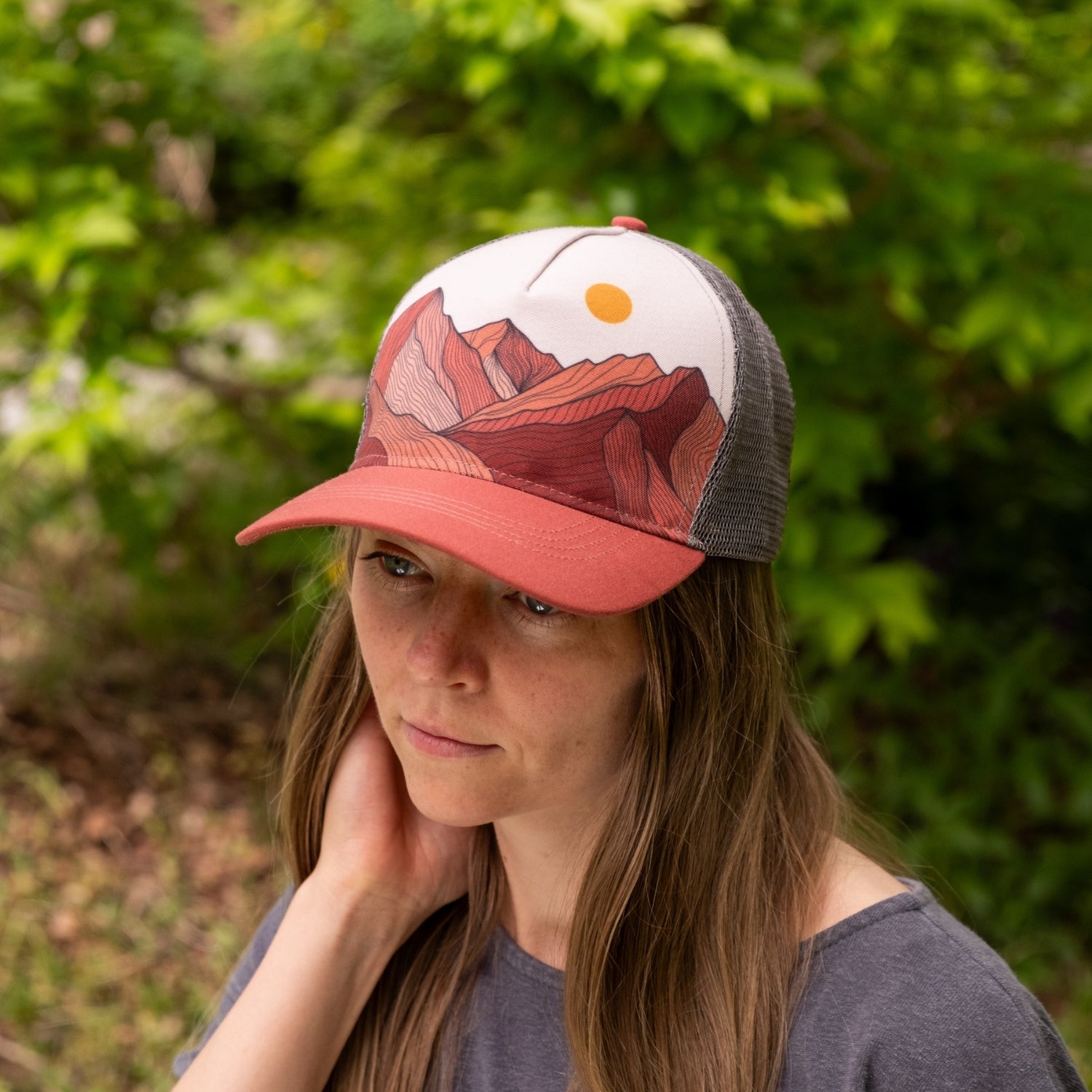 Ambler Valley Snapback Hat on Model